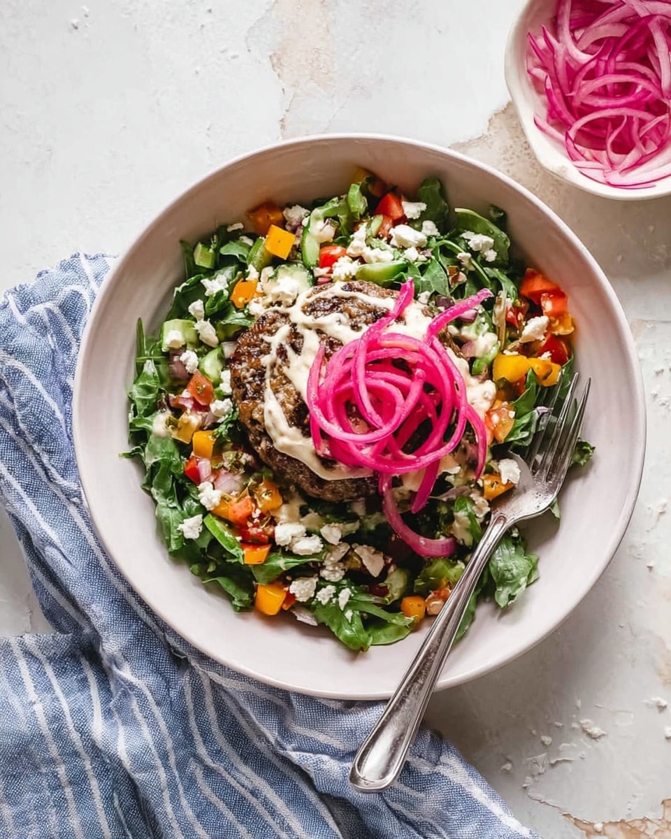 Low Carb Mediterranean Burger Salad Recipe