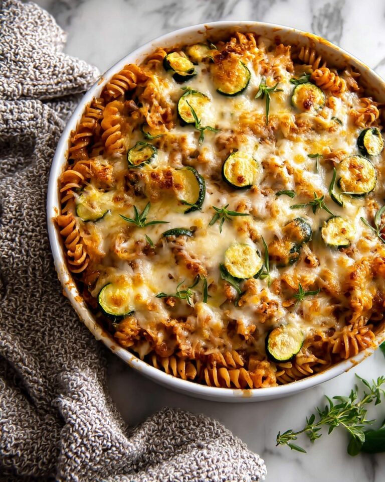 Zucchini Cheddar Chicken Noodle Casserole Recipe