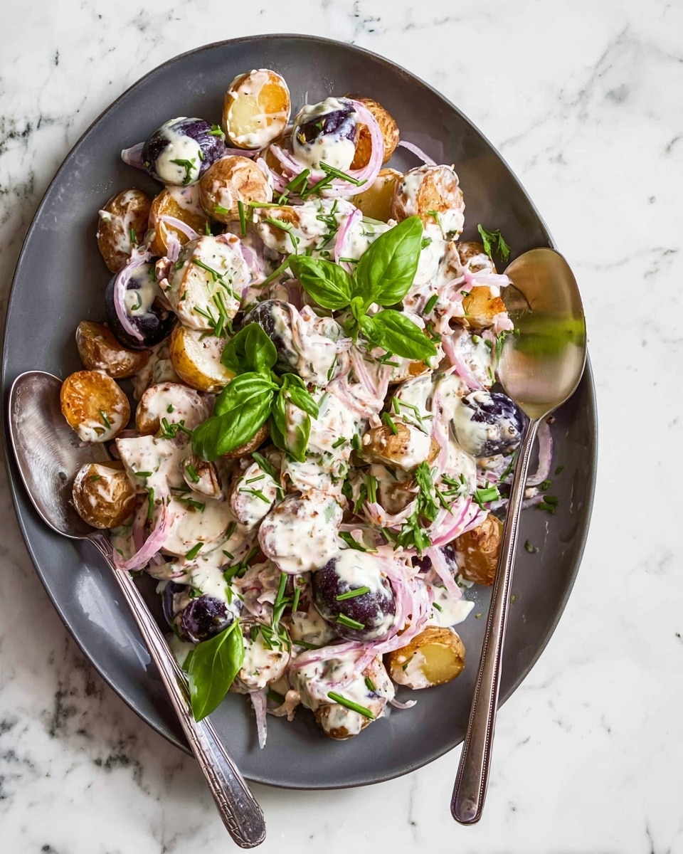 Creamy Grilled Smashed Potato Salad Recipe