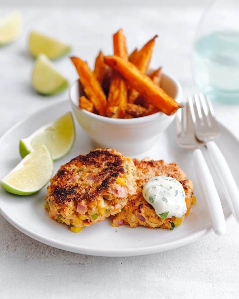 Salmon & Ginger Fish Cakes with Sweet Potato Chips Recipe