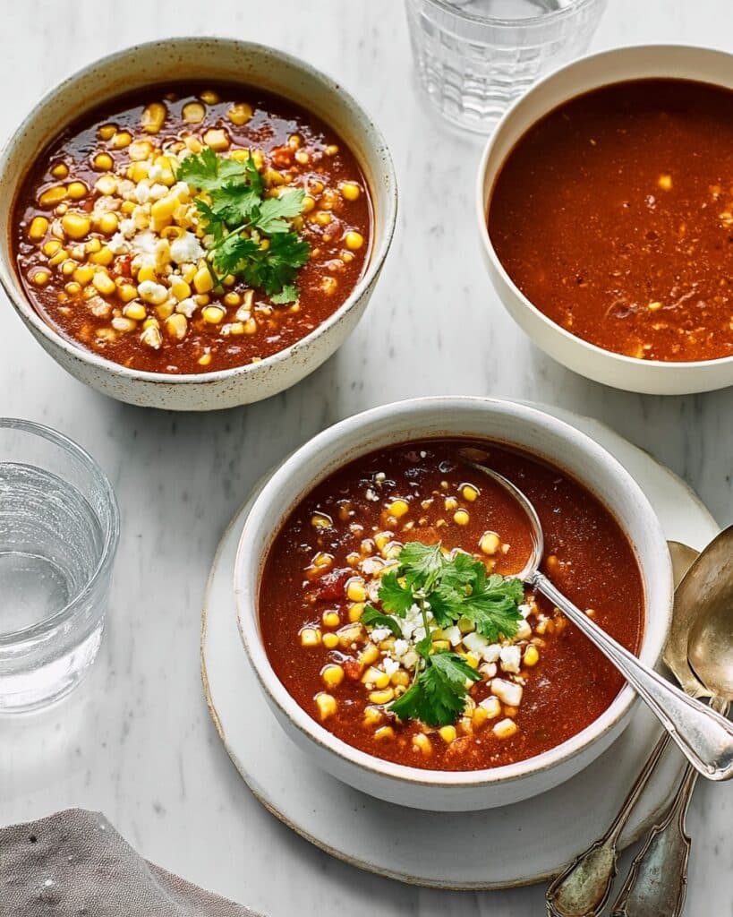 Smoky Tomato, Chipotle & Charred Corn Soup Recipe