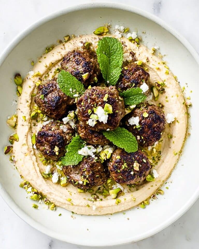 Hummus with Pistachio Lamb Meatballs Recipe