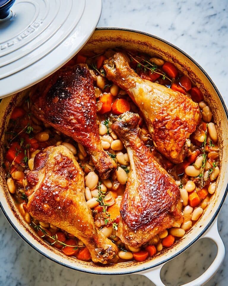 One-Pan Roast Duck Legs with White Beans & Carrots Recipe