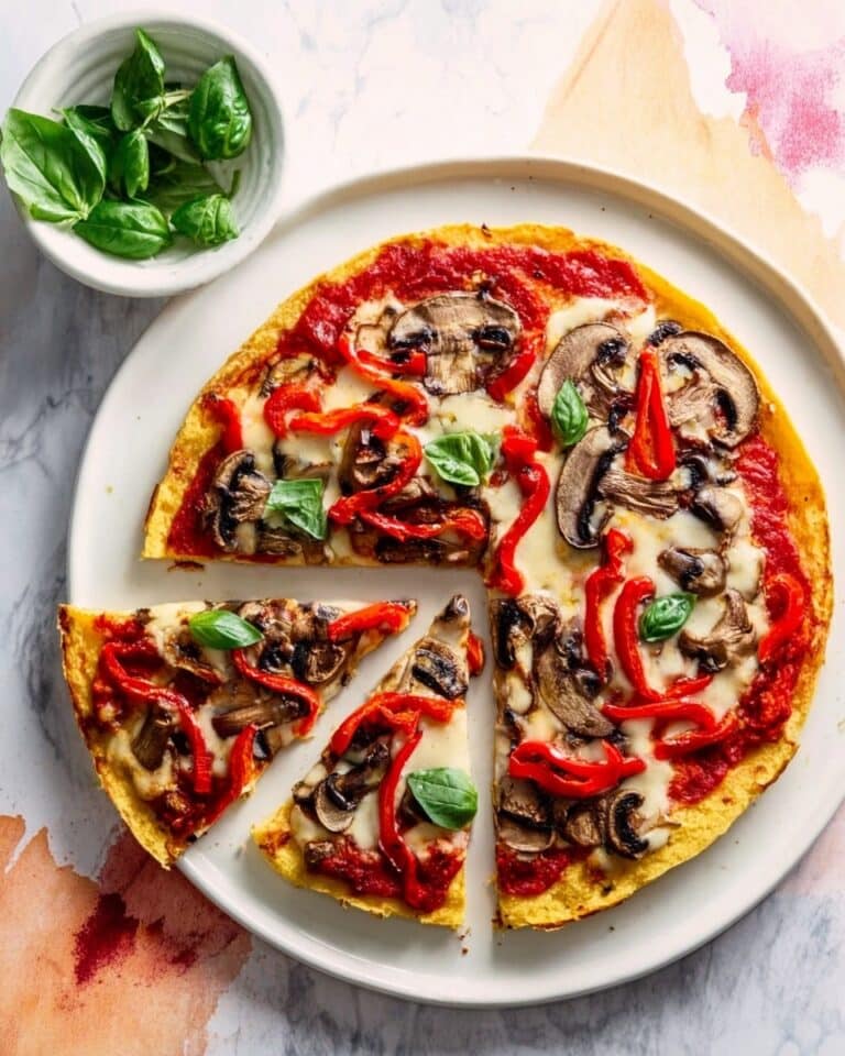 Pepper & Mushroom Socca Pizza Recipe