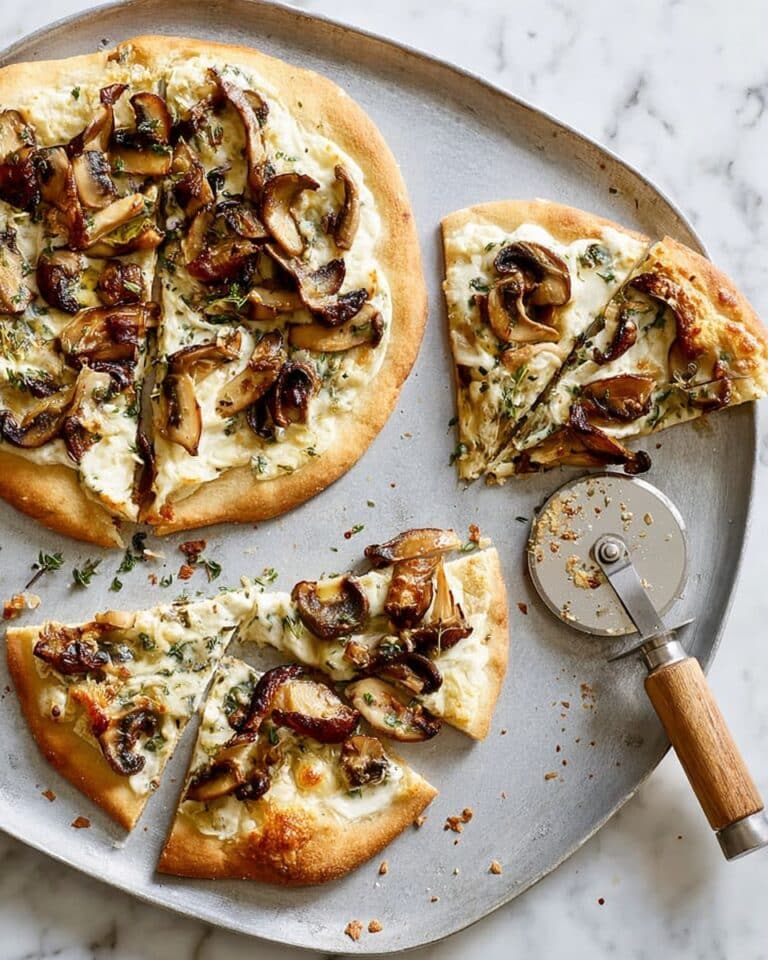 Garlic Mushroom Flatbread Pizzas Recipe