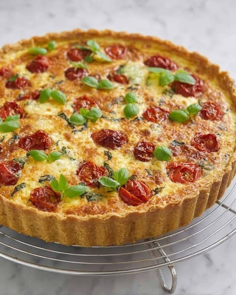 Roasted Tomato, Basil & Parmesan Quiche Recipe