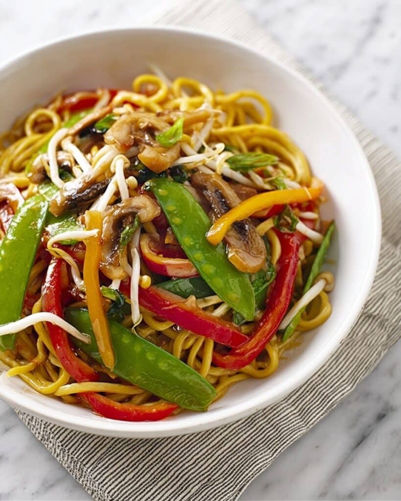 Noodles with Stir-Fried Chilli Vegetables Recipe