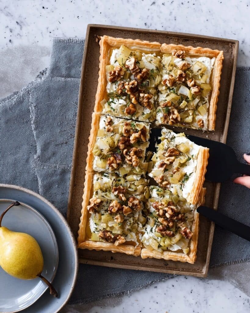Leek, Goat’s Cheese, Walnut & Lemon Tart Recipe