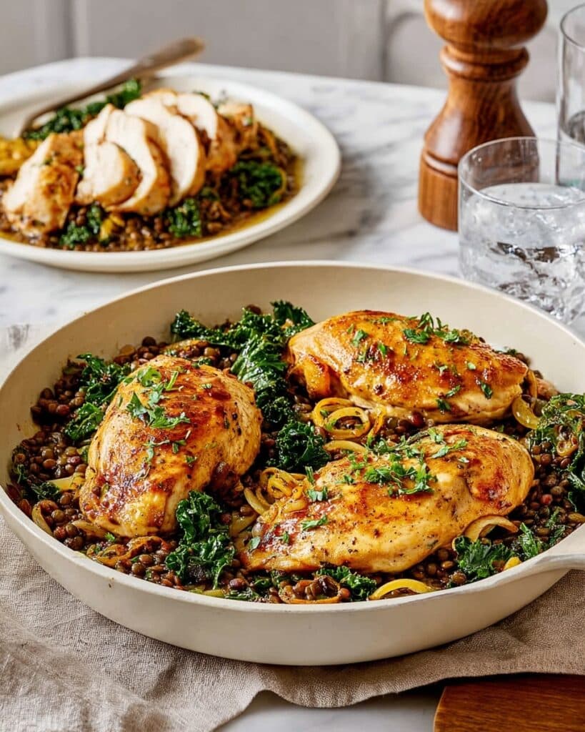 Schmaltzy Lentils with Chicken, Olives & Lemon Recipe