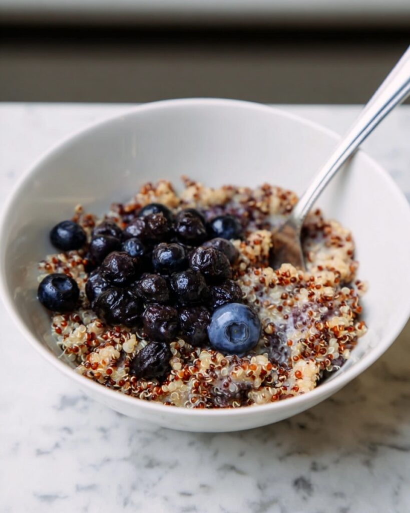 Creamy Quinoa Porridge with Blueberry Walnut Topping Recipe