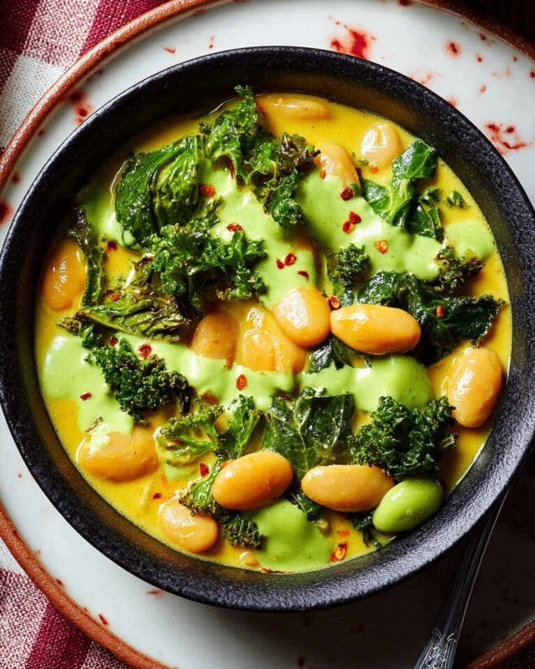 Curried Bean Stew with Coconut and Crispy Kale Recipe