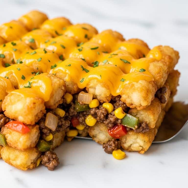 Tater Tot Casserole with Cheddar, Beef, and Veggies Recipe