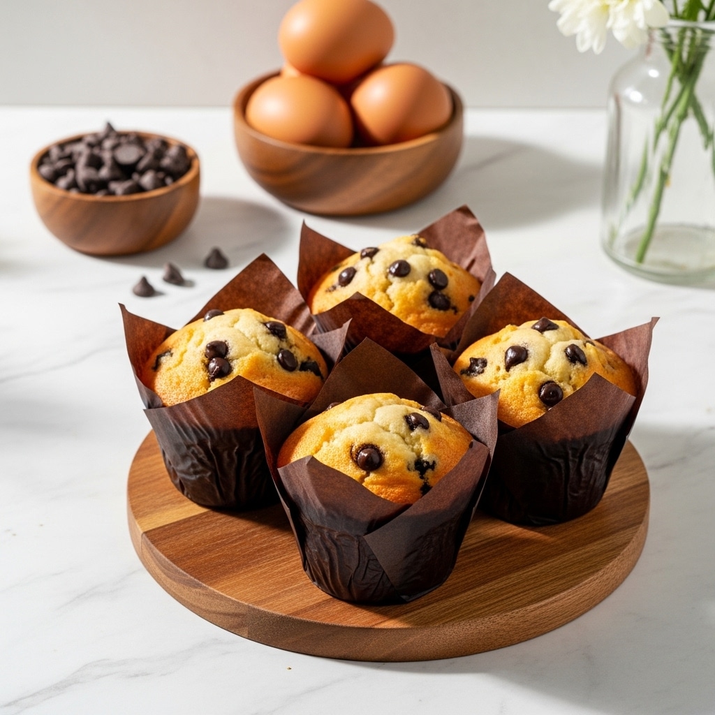Olive Oil Muffins with Dark Chocolate Chips and Roasted Almonds Recipe