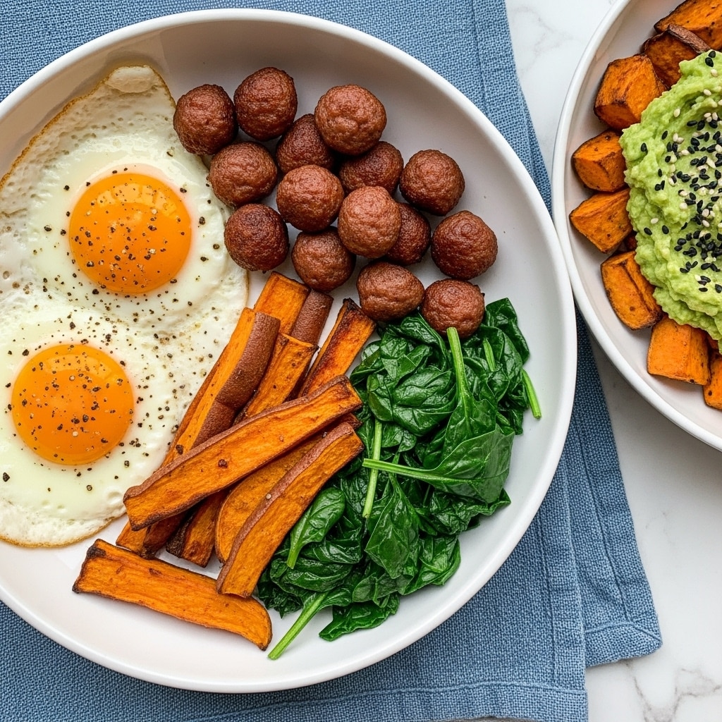Sweet Potato Breakfast Bowl with Sunny-Side-Up Eggs and Avocado Recipe