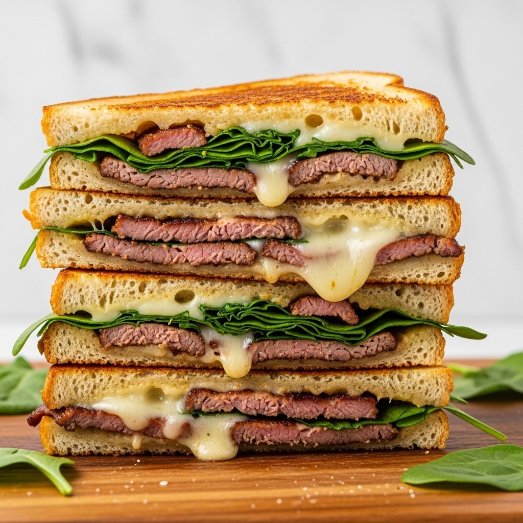 Oven Baked Steak and Arugula Sandwich Recipe