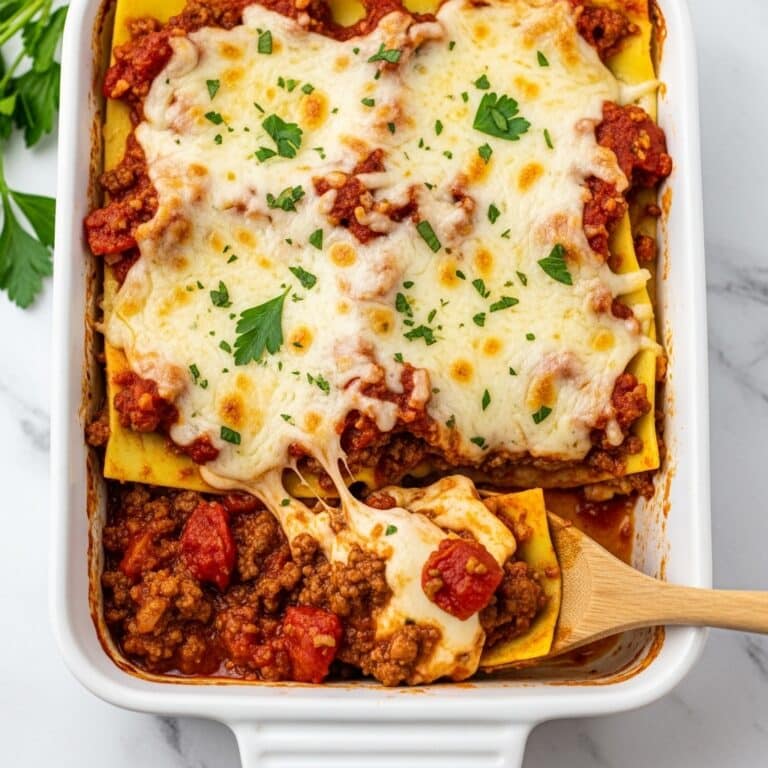 Baked Ravioli with Ground Beef and Mozzarella Recipe