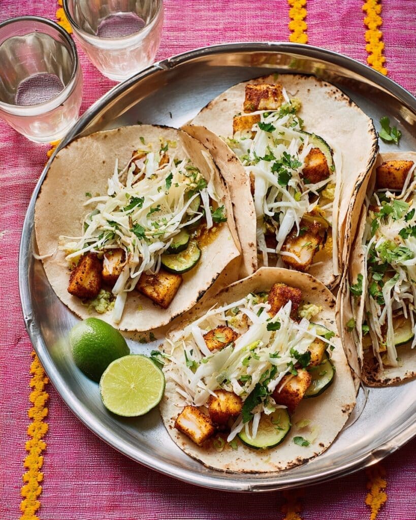 Crispy Halloumi Tacos with Spicy Slaw Recipe