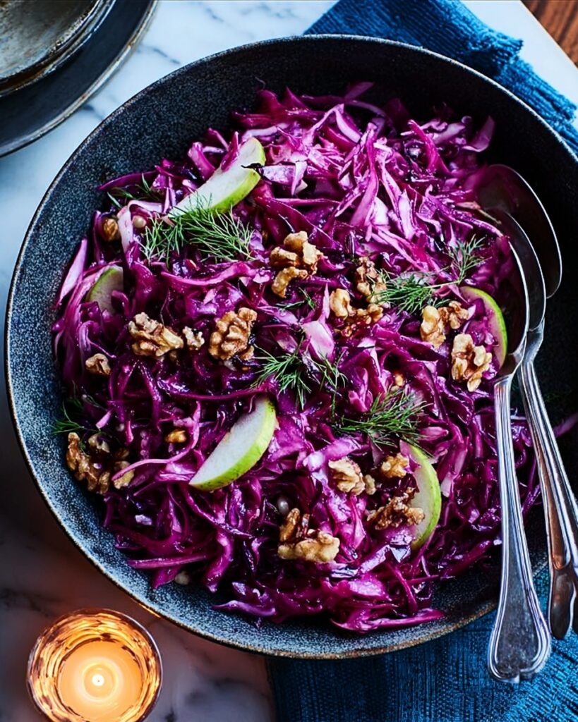 Pickled Red Cabbage with Walnuts and Apple Recipe