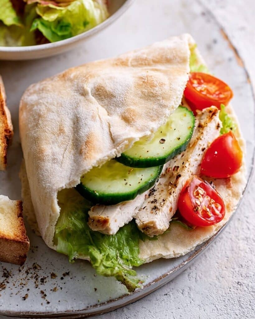 Healthy Chicken and Veggie Pitta Pocket Recipe