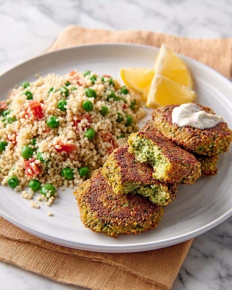 Pea Falafels with Minty Couscous Salad Recipe