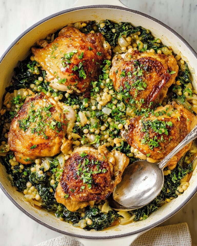One-Pot Garlicky Chicken Thighs & Giant Couscous Recipe