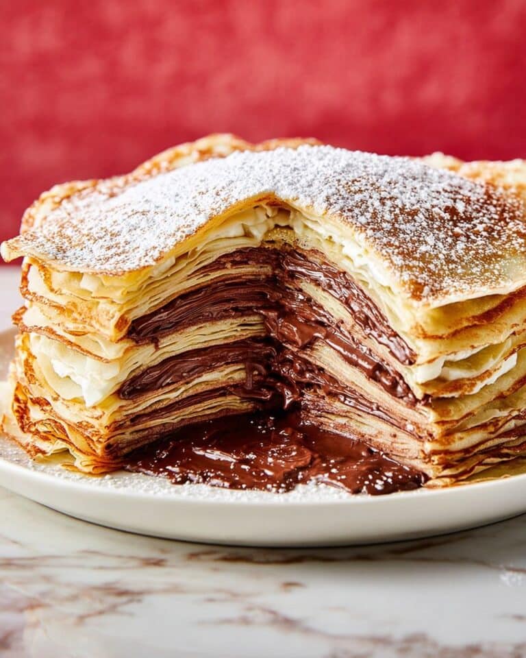 Chocolate & Peanut Butter Pancake Cake Recipe