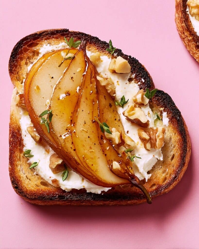 Roasted Pear, Walnut & Honey Crostini Recipe