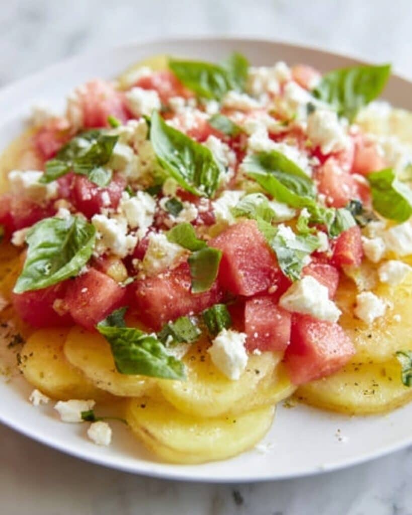 Melon, Feta, and Basil Salad Recipe